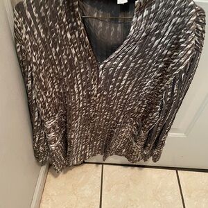 Chico's Black and White Patterned Blouse